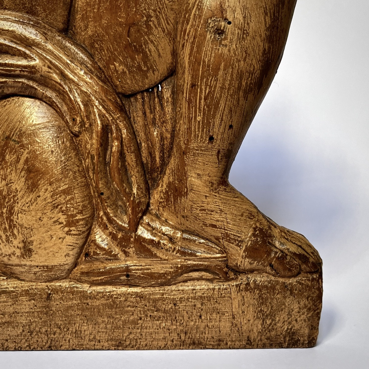 Male Figure, Carved Wooden Bas-relief From The 1920s - 1930s In The Neoclassical Style-photo-1
