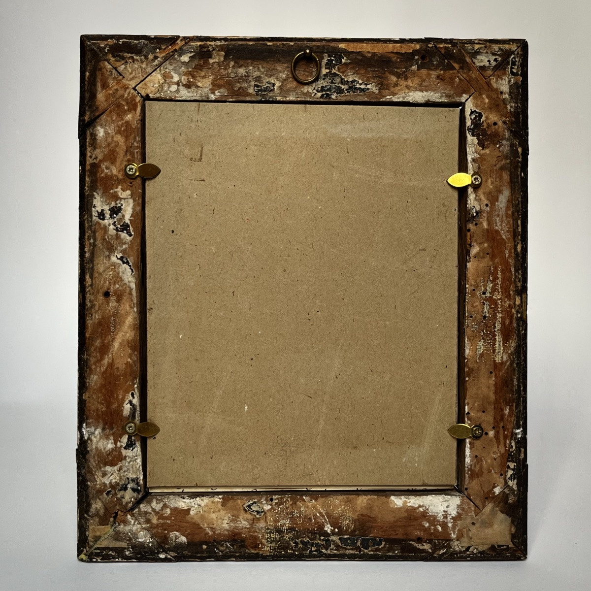 Composition de cachets de cire anciens XVIIIe et XIXe dans un cadre en bois doré du 18e siècle-photo-5