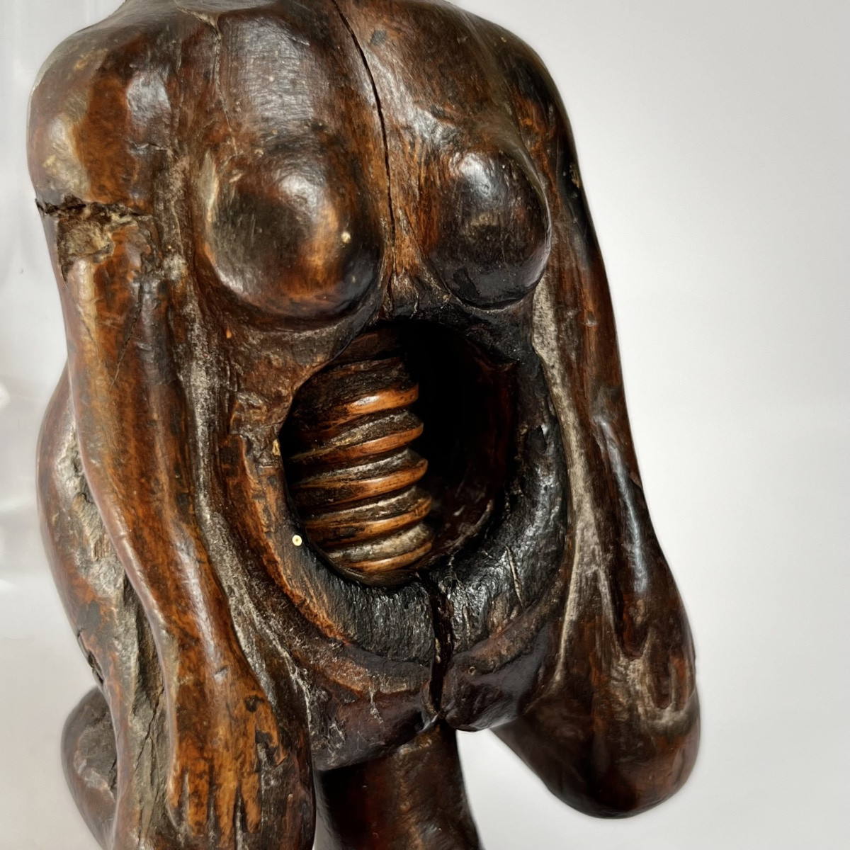 Casse noisette érotique en bois sculpté XIXe siècle curiosité  art populaire érotica curiosa-photo-4