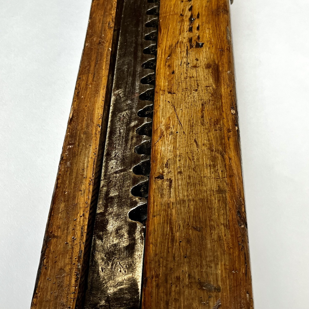 Cric d'attelage ou agricole en bois et fer forgé fin XIXe début XXe art populaire outil ancien-photo-2