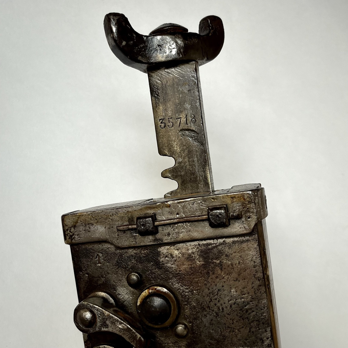 Cric d'attelage ou agricole en bois et fer forgé fin XIXe début XXe art populaire outil ancien-photo-5