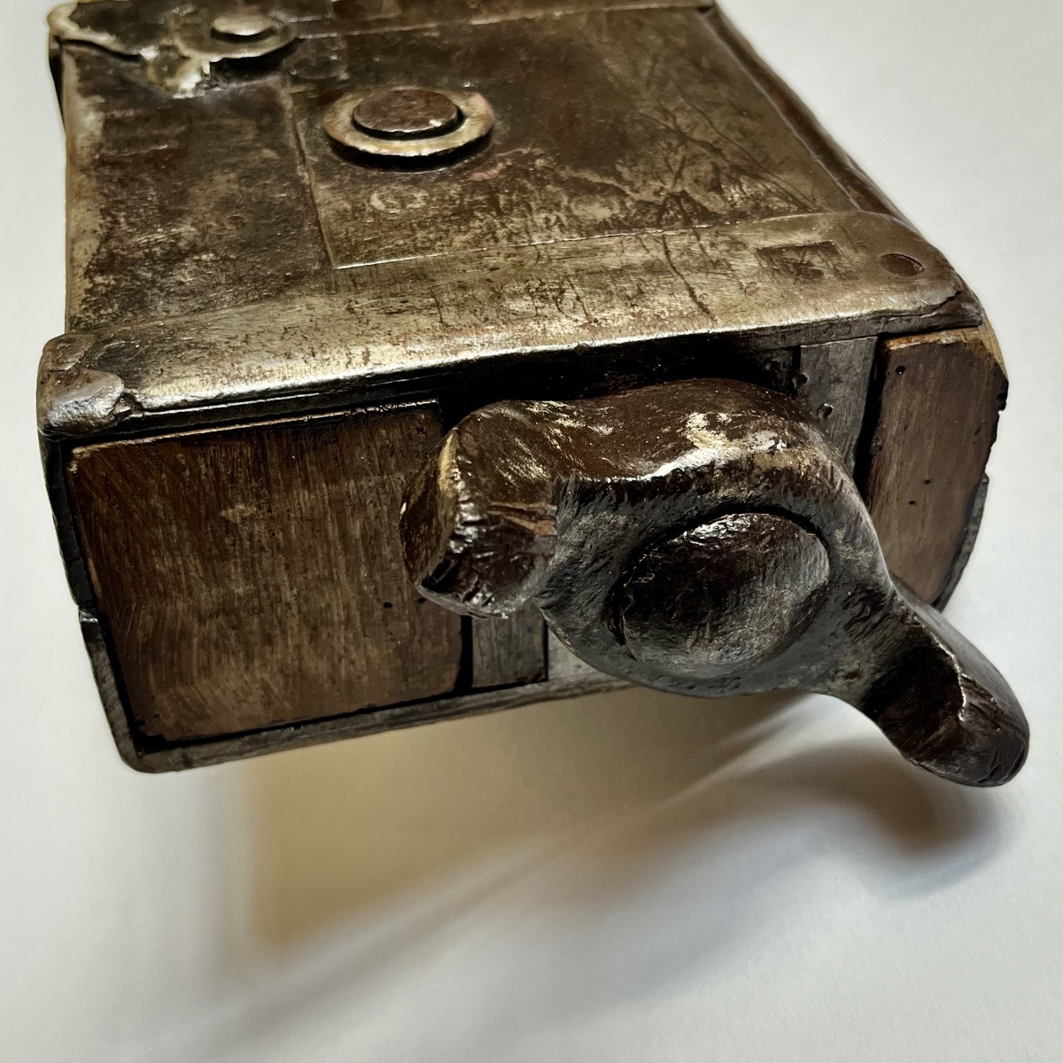 Cric d'attelage ou agricole en bois et fer forgé fin XIXe début XXe art populaire outil ancien-photo-7