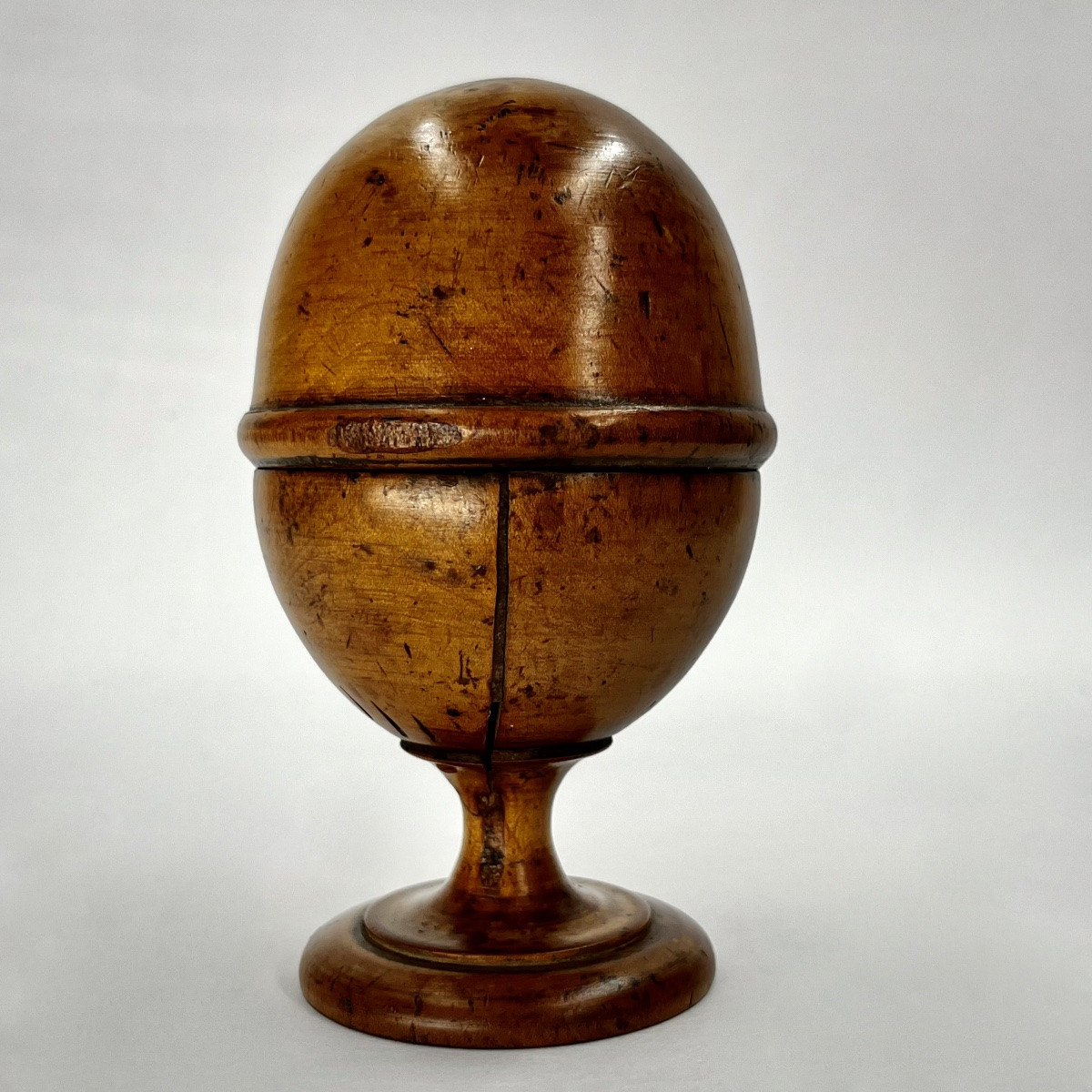 Box Or Ball For Gilding - Silvering Pills In Turned Wood 19th Century Old Pharmacy 19th-photo-2
