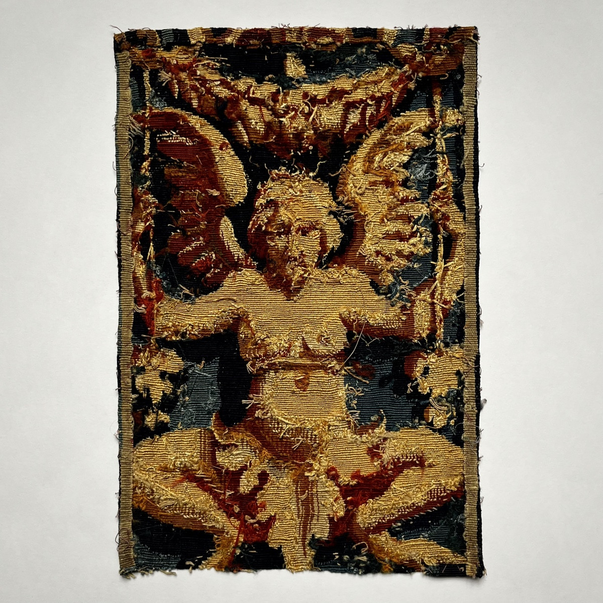 Sphinge, fragment de tapisserie XVIIe - XVIIIe siècle - Haute époque-photo-8
