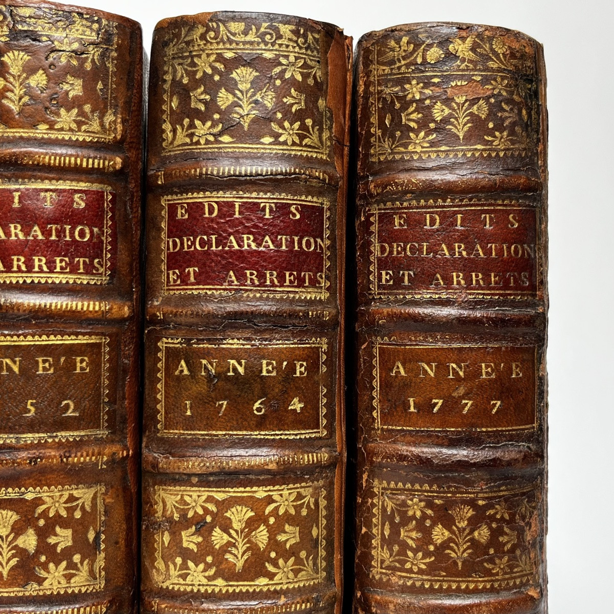 Cinq grandes boîtes livres coffrets de rangement cachettes à partir de reliures du XVIIIe 18e-photo-4