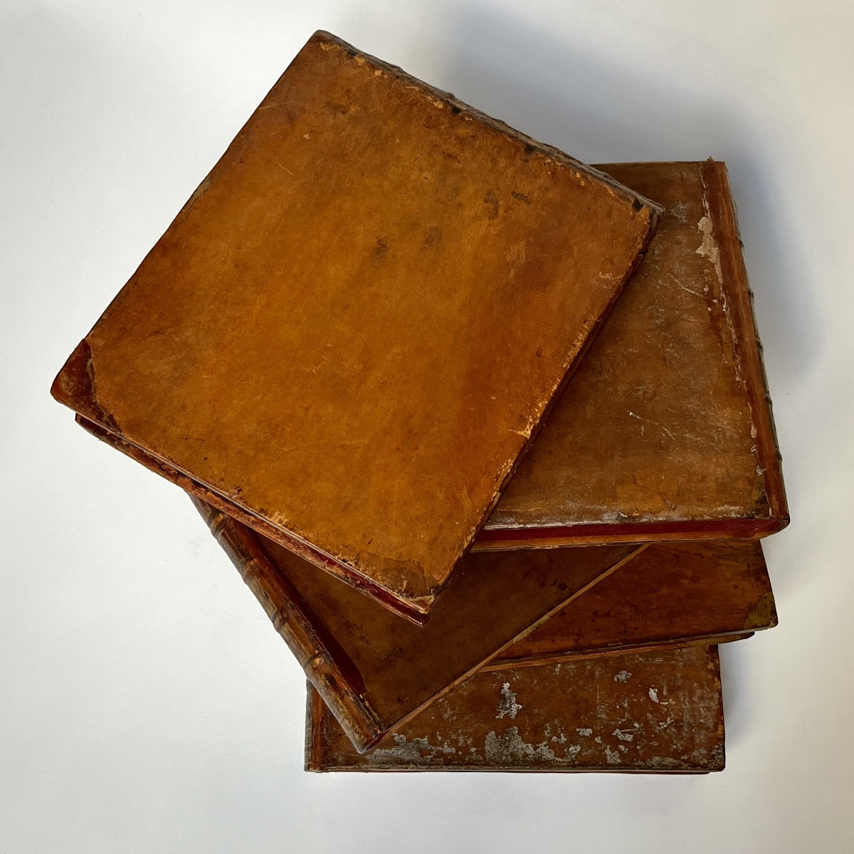 Cinq grandes boîtes livres coffrets de rangement cachettes à partir de reliures du XVIIIe 18e-photo-6