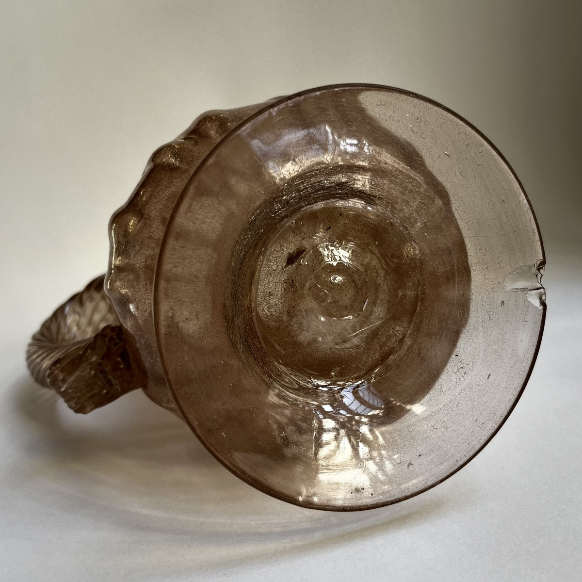 Aiguière en verre soufflé du XVIIIe siècle - Manufacture de la Margeride ? 18e-photo-6