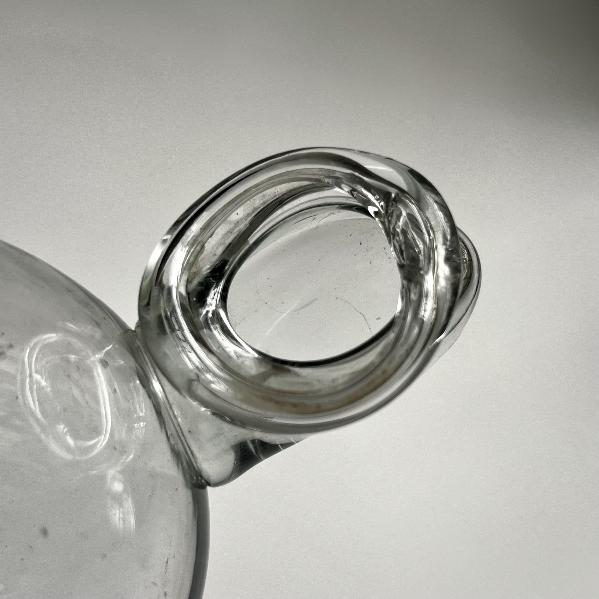 Abreuvoir à oiseaux piriforme en verre soufflé - Art populaire fin XVIIIe début XIXe siècle -photo-4