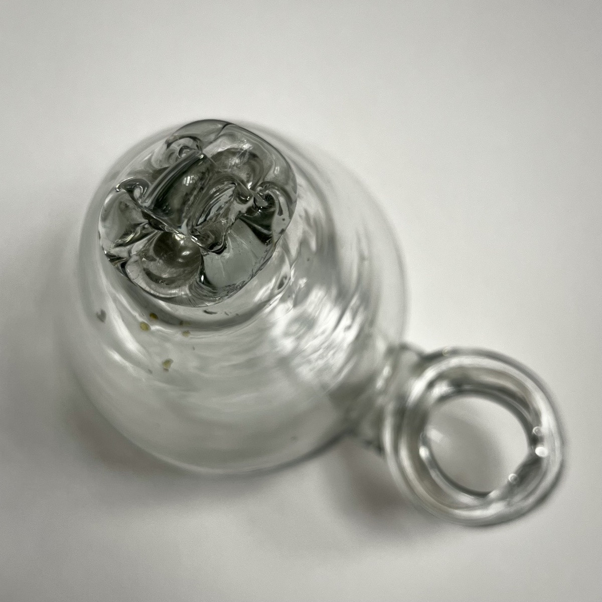 Abreuvoir à oiseaux piriforme en verre soufflé - Art populaire fin XVIIIe début XIXe siècle -photo-4