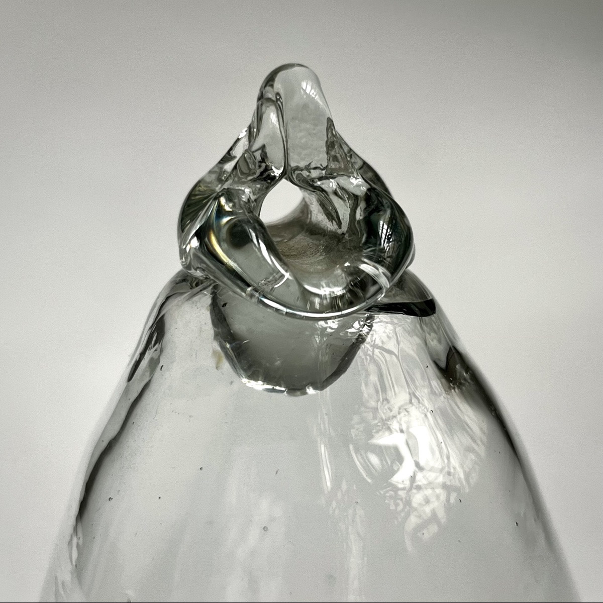 Abreuvoir à oiseaux piriforme en verre soufflé - Art populaire fin XVIIIe début XIXe siècle -photo-6