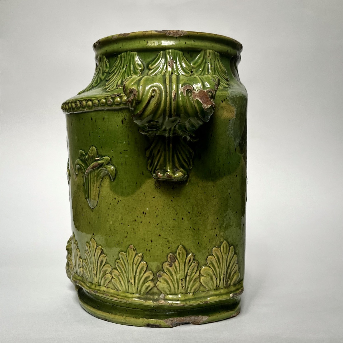 Fontaine murale en terre vernissée verte, Provence, fin du XVIIIᵉ siècle art populaire 18e-photo-4