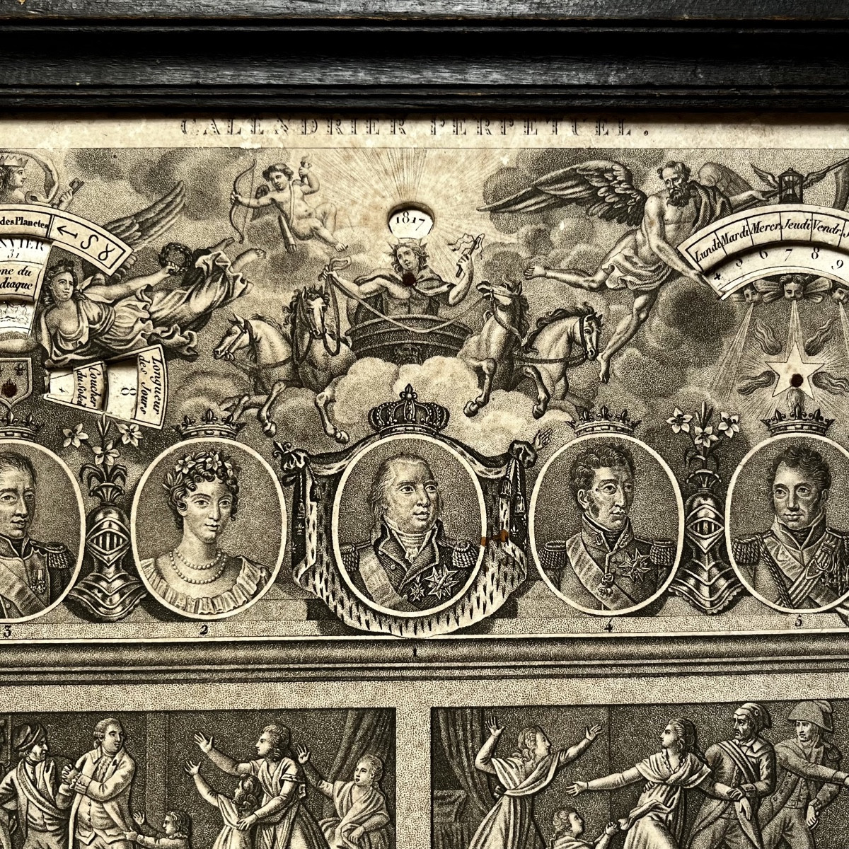 Calendrier perpétuel royaliste 1816 - 1823 Louis XVIII  - Restauration début XIXe siècle 19e-photo-4