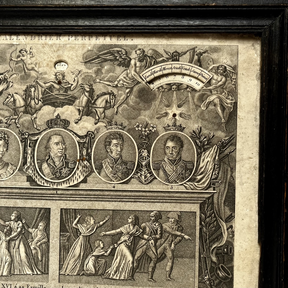 Calendrier perpétuel royaliste 1816 - 1823 Louis XVIII  - Restauration début XIXe siècle 19e-photo-5