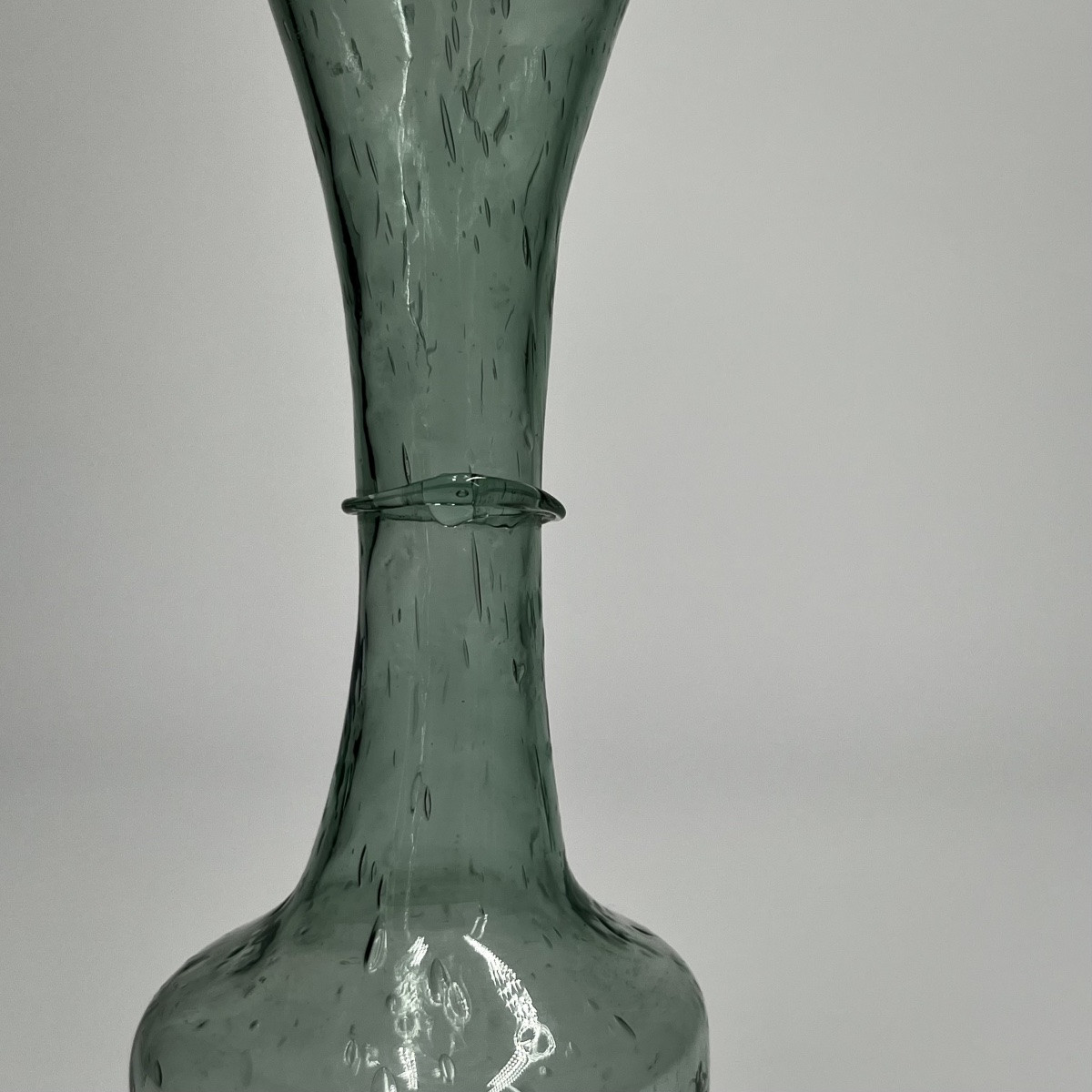 Green-tinted Blown Glass Oil Or Wine Measure From Languedoc, 18th-19th Century-photo-3