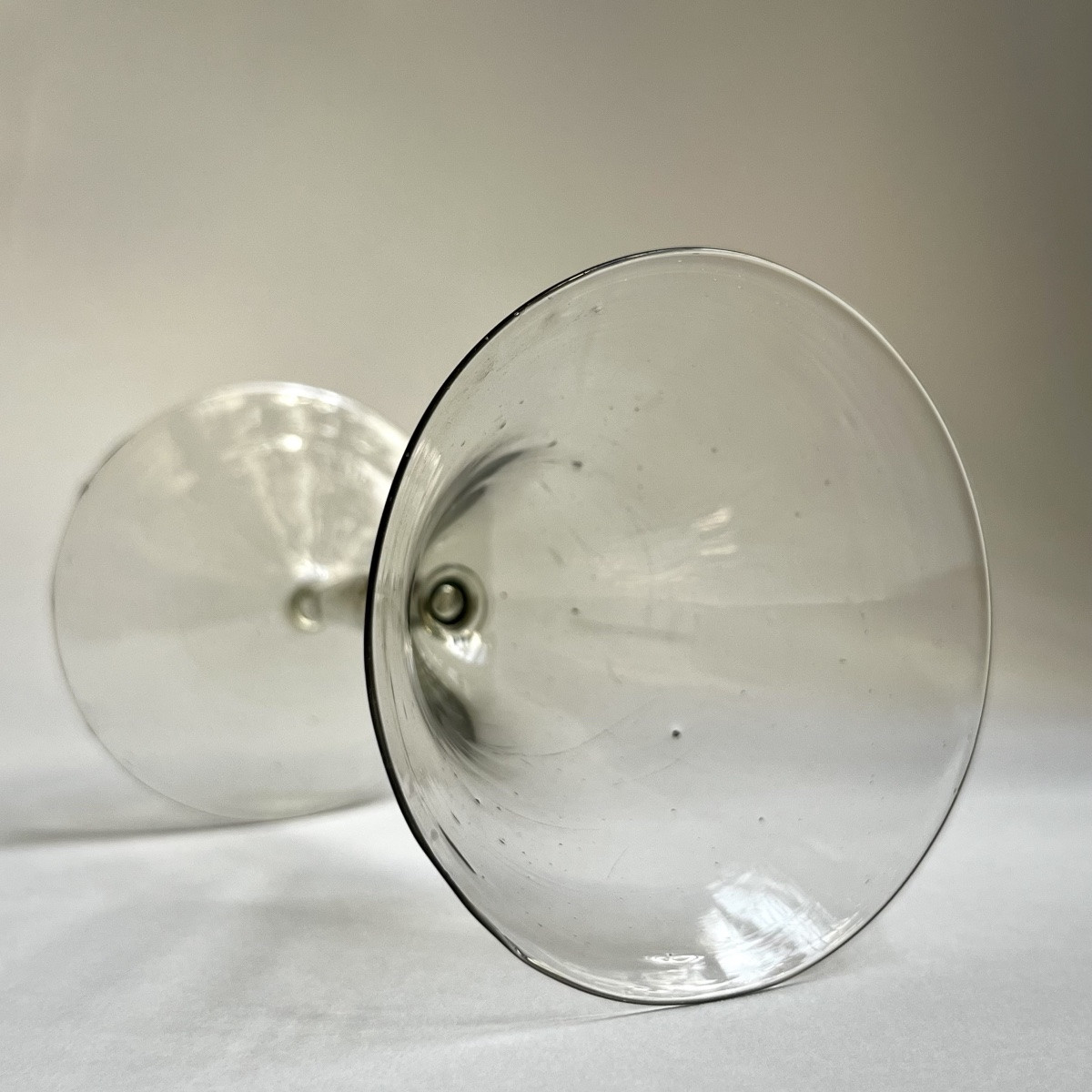 Fern-shaped Glass With A Bell-shaped Cup, Late 17th - Early 18th Century, Blown Glass, 17th-18th Century-photo-3