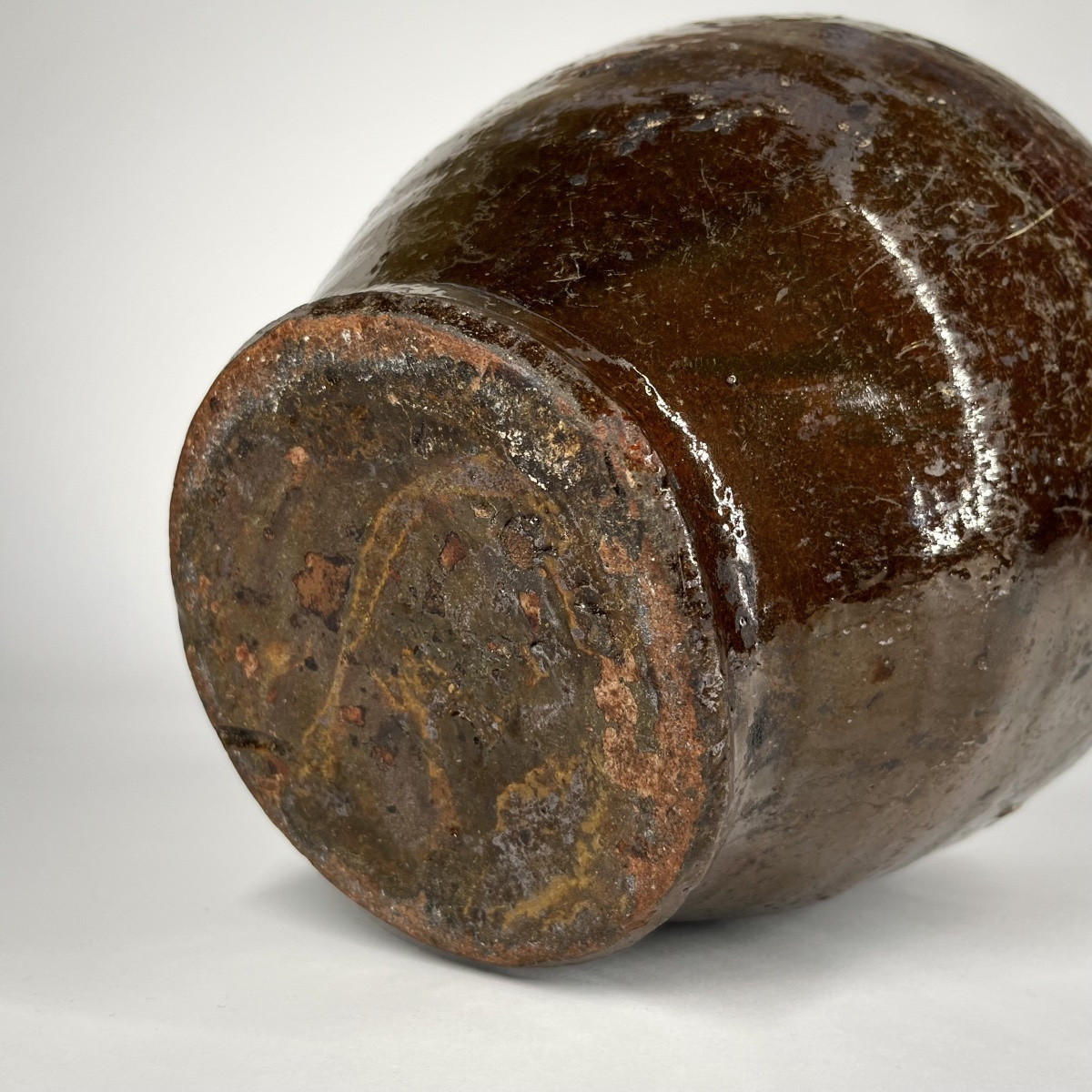 Cruche en terre vernissée à décor floral – Val de Saône, début du XIXᵉ siècle art populaire 19e-photo-7