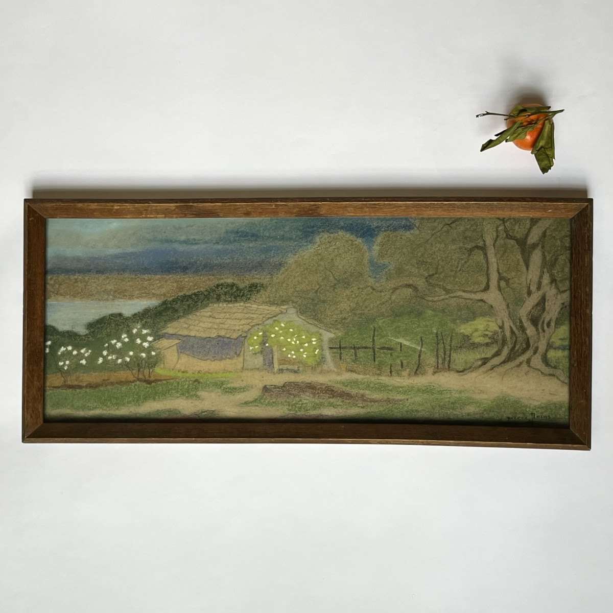 Pierre Prins (1838 - 1913) - The House By The Sea - Pastel Drawing - Impressionism-photo-2