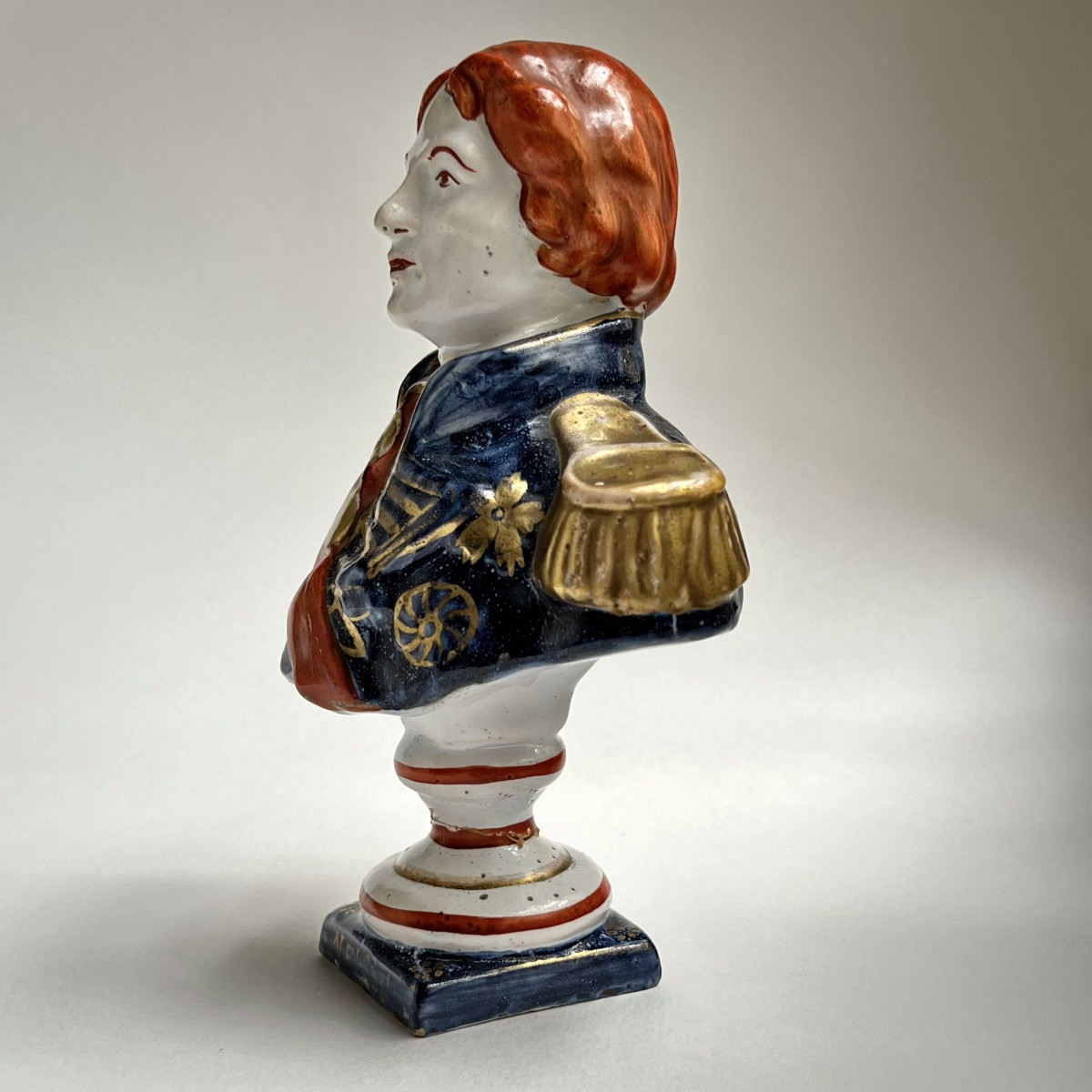 Horatio Nelson, buste en faïence de Desvres XIXe siècle 19e -photo-3