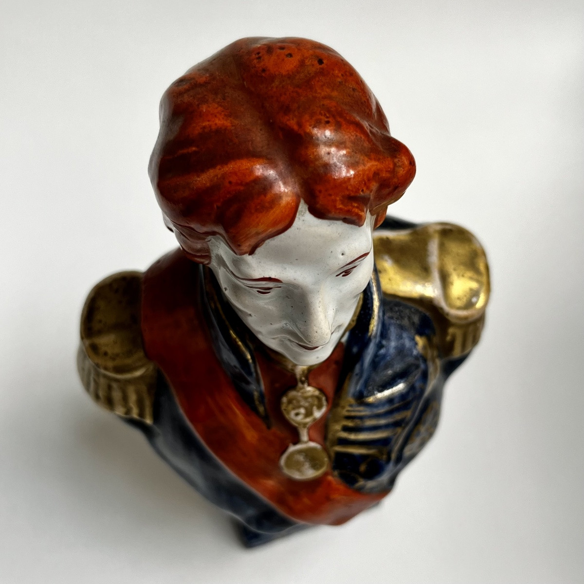 Horatio Nelson, buste en faïence de Desvres XIXe siècle 19e -photo-7