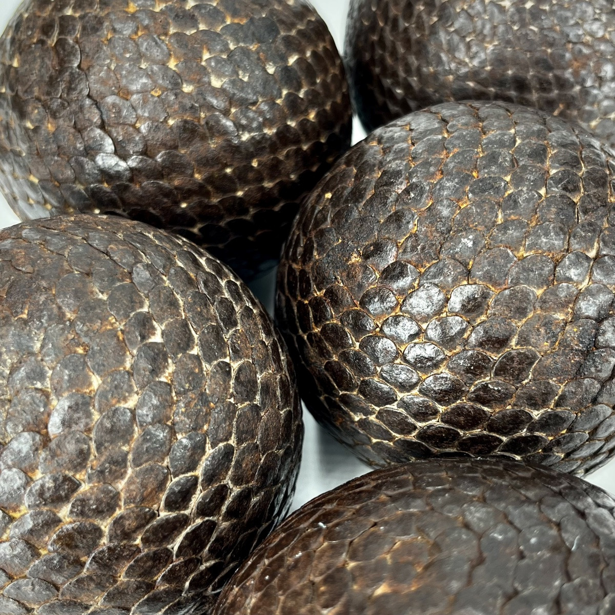 Five Antique Studded Pétanque Balls With A Wooden Core - Late 19th/early 20th Century -photo-1