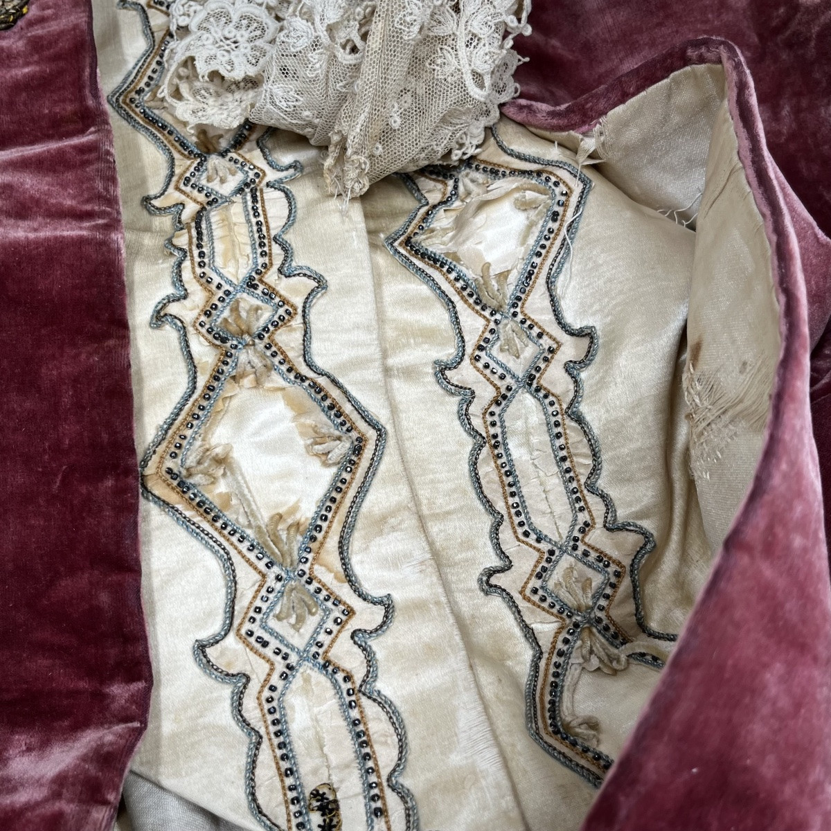 Children's Theatrical Costume Jacket Made From 18th-century Costume Fabric-photo-3
