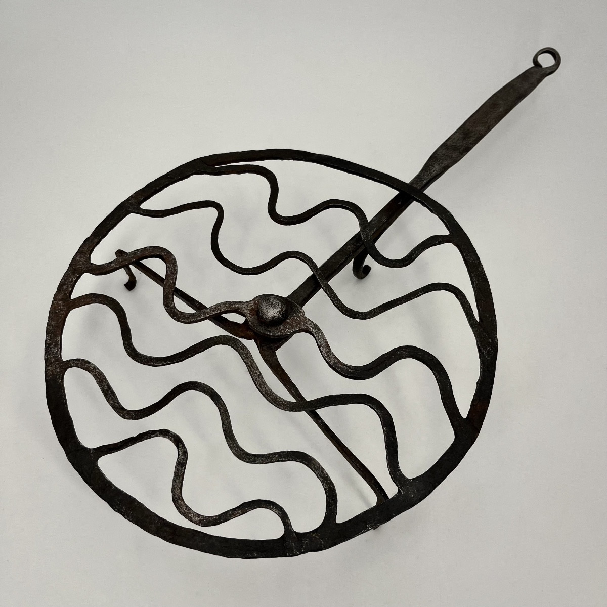 17th-18th Century Wrought Iron Rotating Grill, 17th Century Meat Grill, 18th Century Folk Art-photo-2