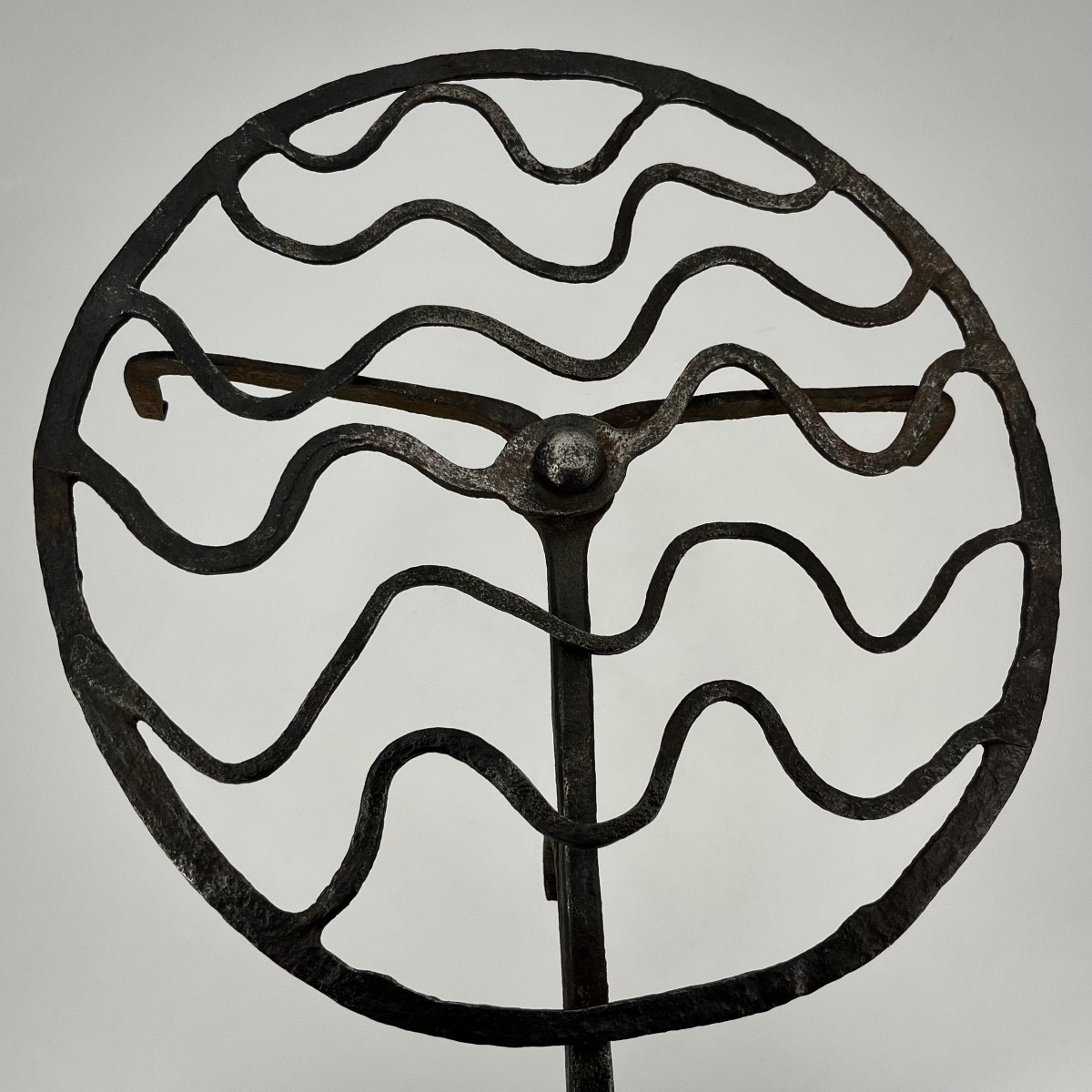 17th-18th Century Wrought Iron Rotating Grill, 17th Century Meat Grill, 18th Century Folk Art