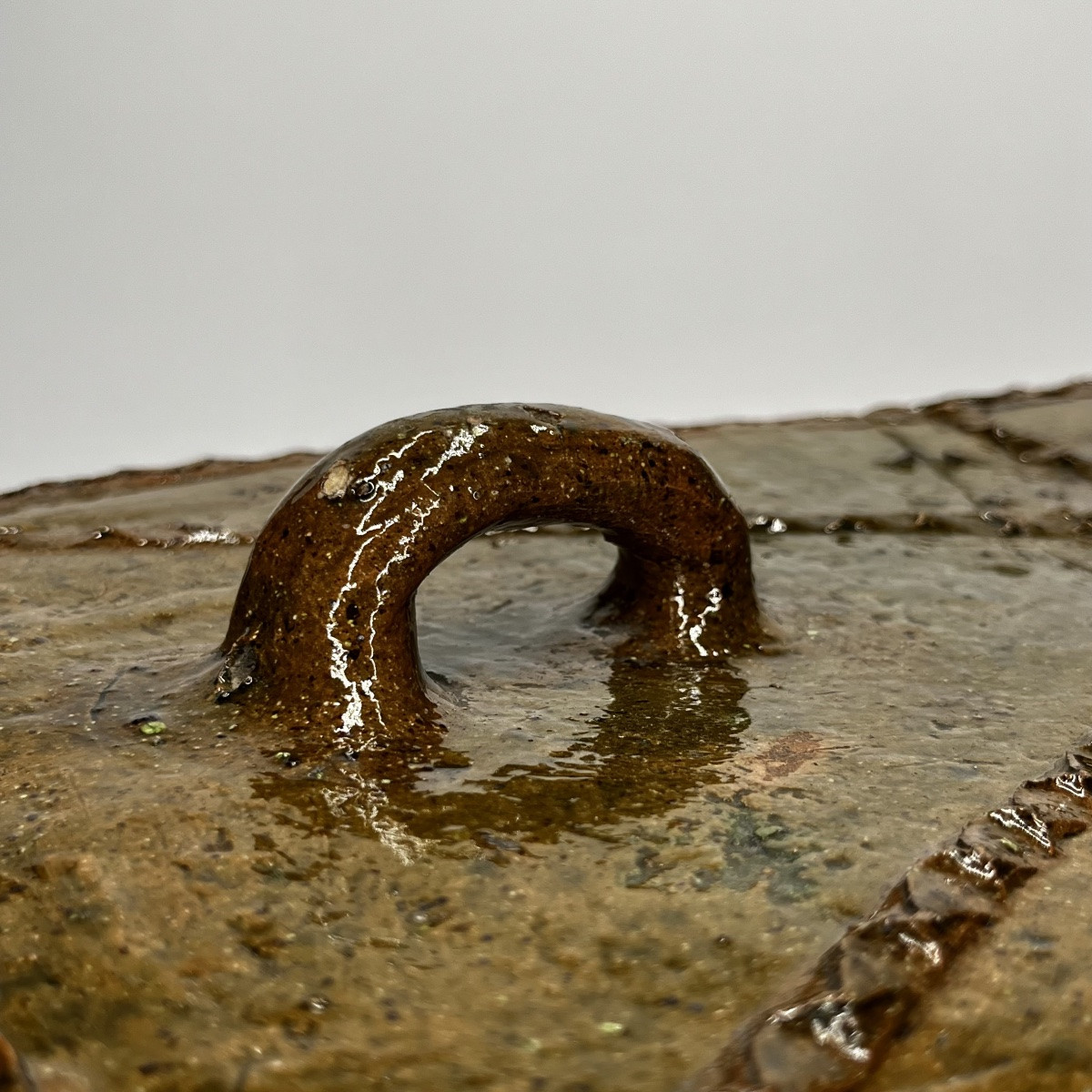 Terrine à pâté en terre vernissée verte du XIXe siècle - Art populaire 19e -photo-1