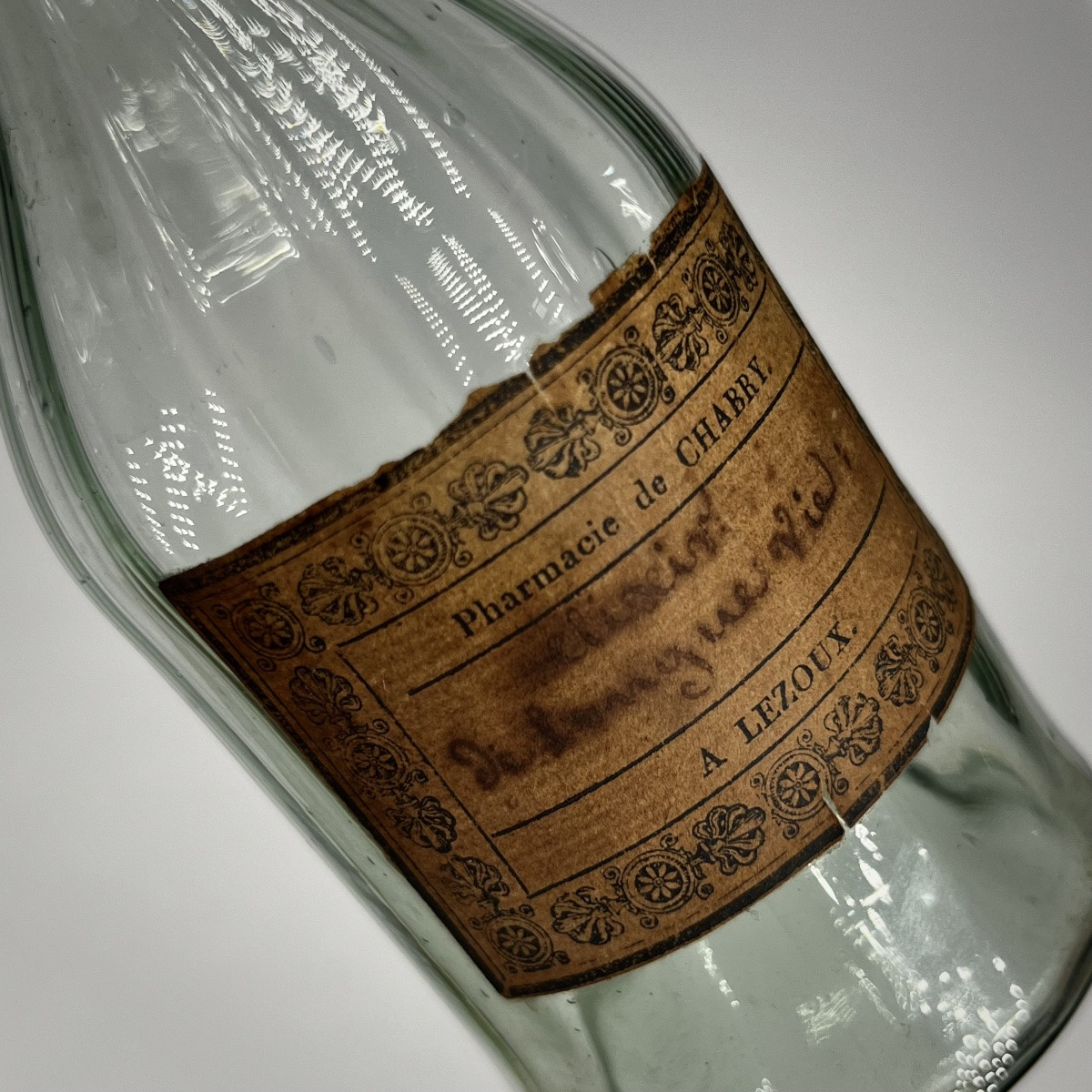 "elixir Of Long Life", Small Blown Glass Pharmacy Bottle, 18th Century, Lezoux, 18th-photo-4