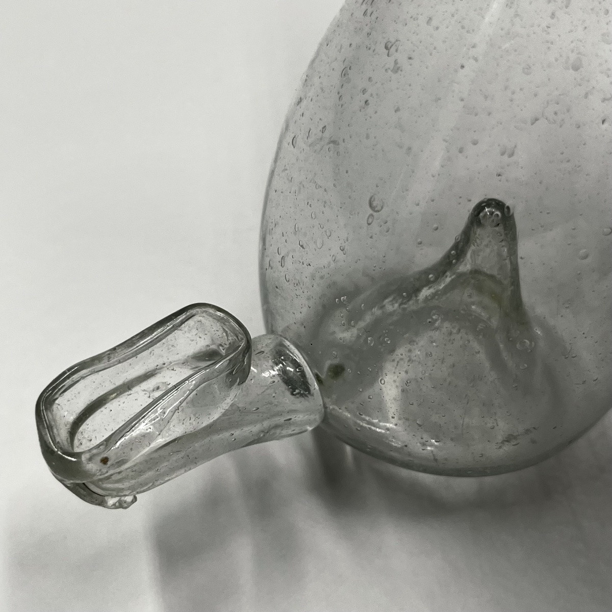 Blown Glass Birdbath With Blue Ball - Folk Art, Late 18th - 19th Century -photo-3