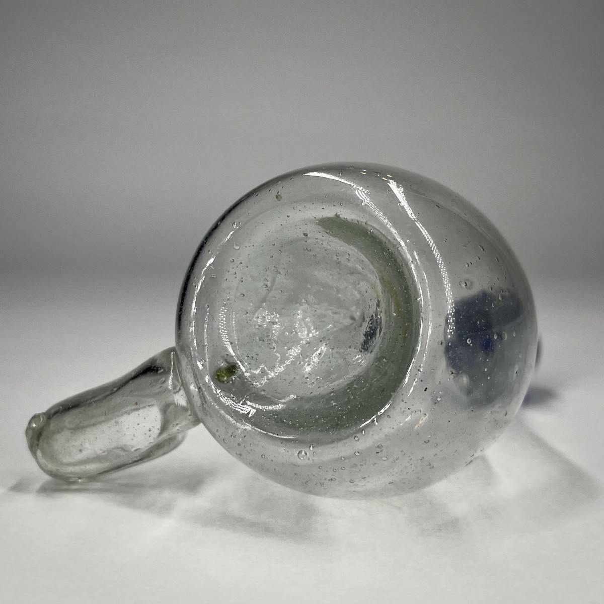 Blown Glass Birdbath With Blue Ball - Folk Art, Late 18th - 19th Century -photo-3