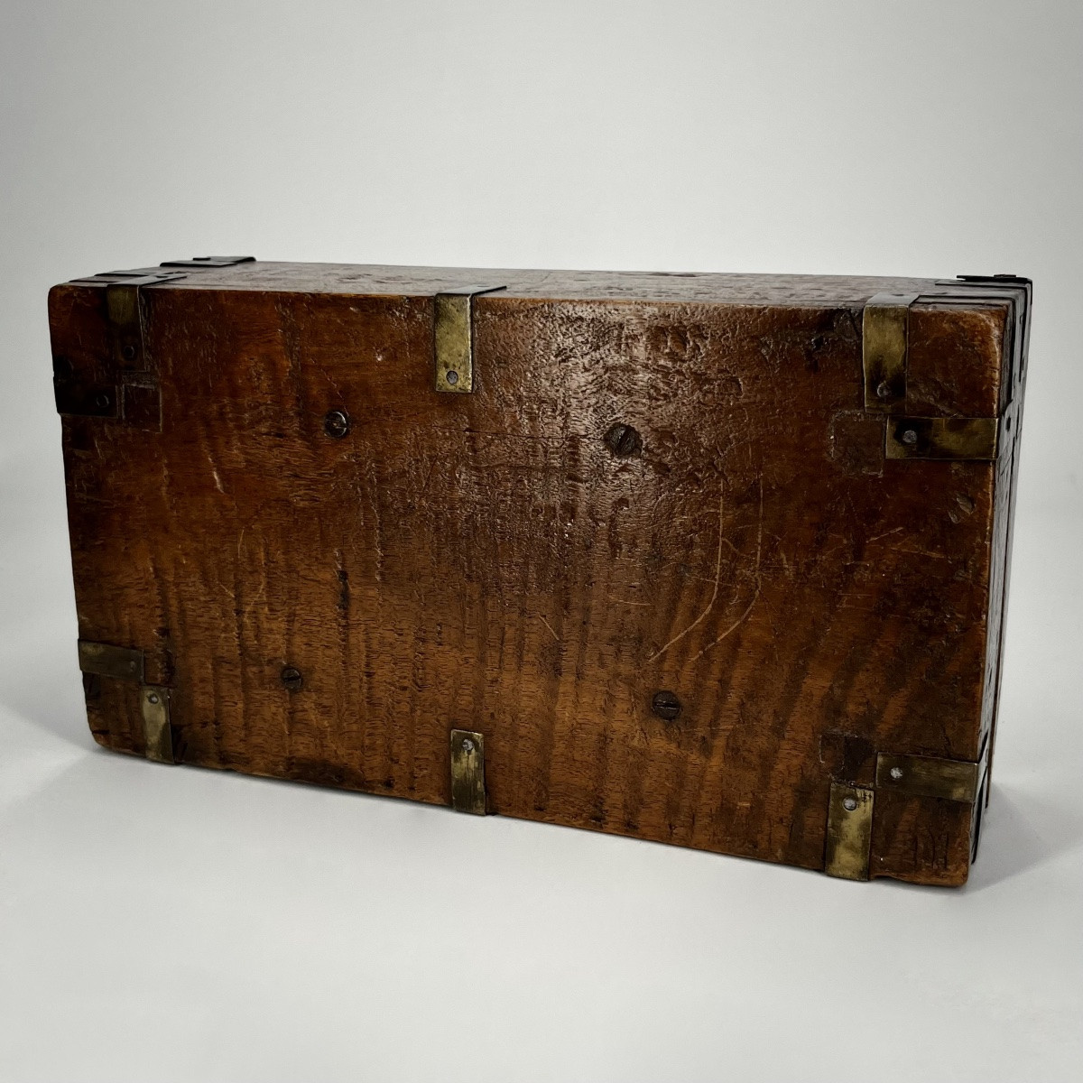 Coffret de changeur en bois et fer &agrave; compartiments lat&eacute;raux, XVIIIe - d&eacute;but XIXe si&egrave;cle 18e 19e-photo-7