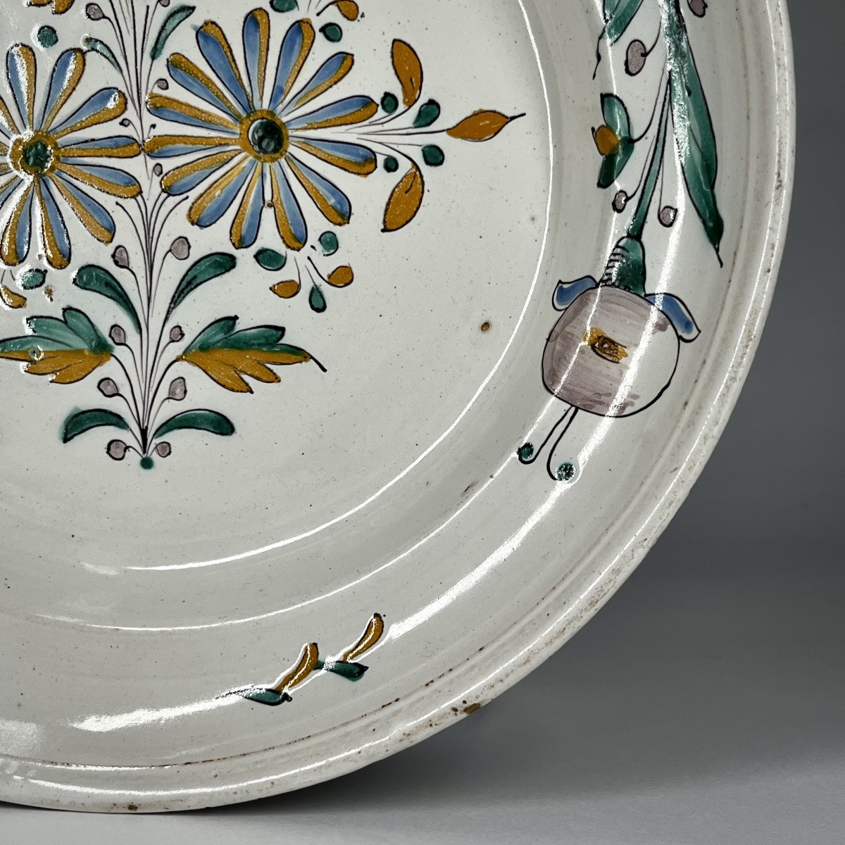 Large Round Earthenware Dish, Austria, First Half Of The 19th Century-photo-4