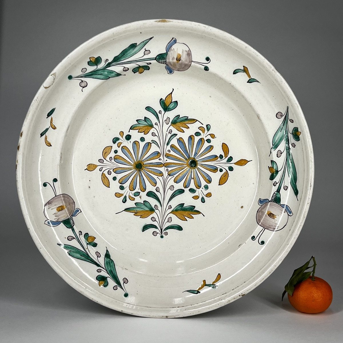 Large Round Earthenware Dish, Austria, First Half Of The 19th Century-photo-3