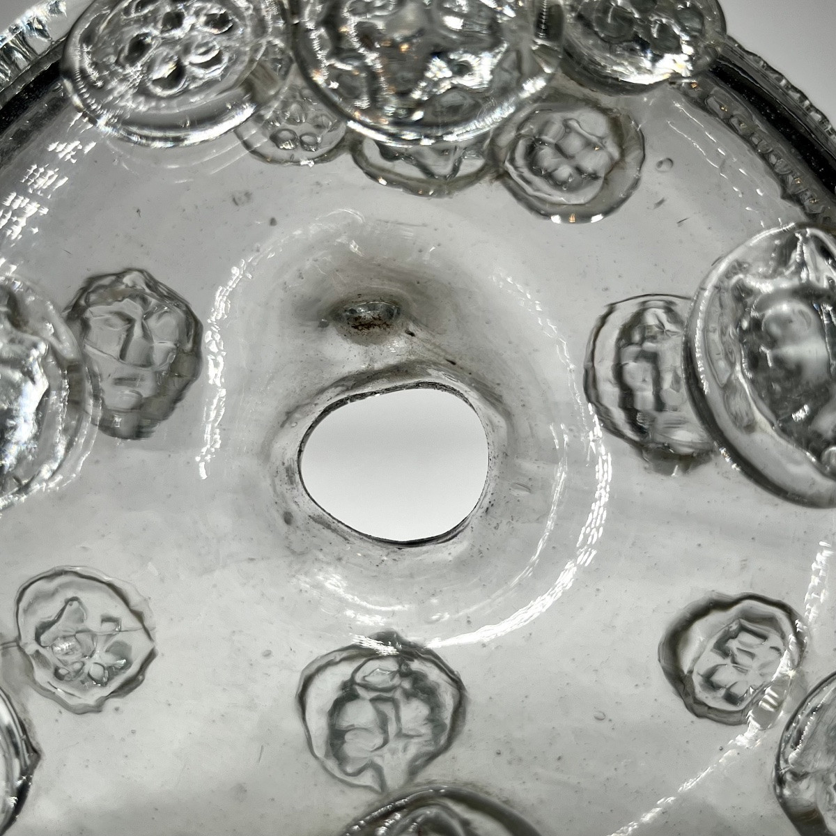 Gourde en verre du XVIIIe siècle à décor de mascarons, Normandie 18e siècle art populaire-photo-5