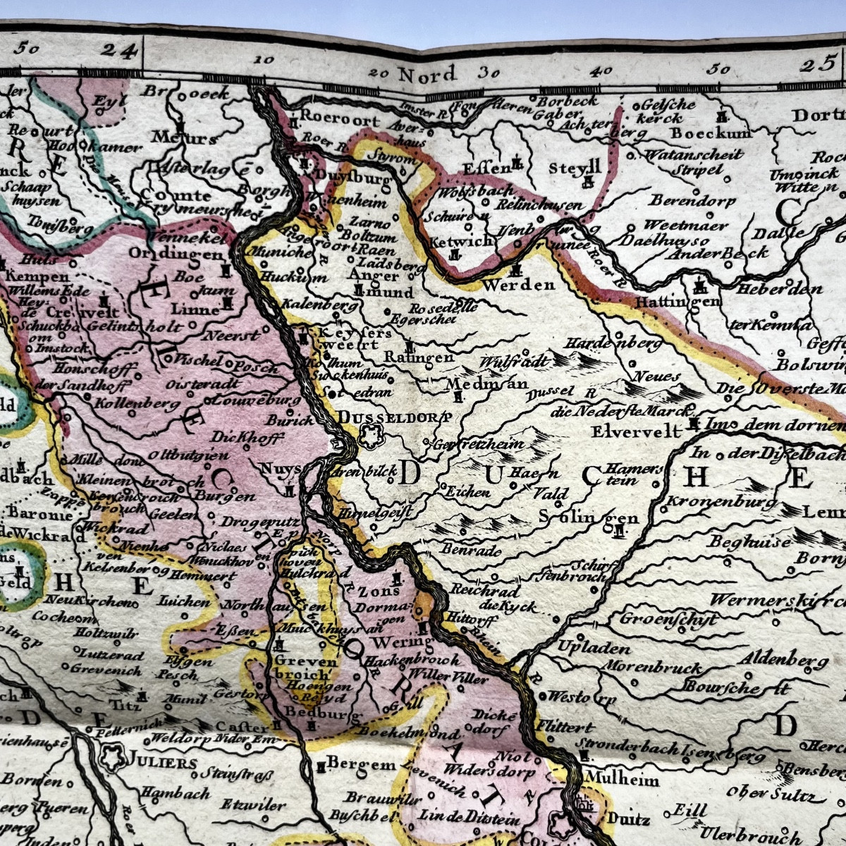 Portable Map From 1743 "the Electorate Of Cologne" In Its Case, 18th Century, Germany, 18th Century-photo-5