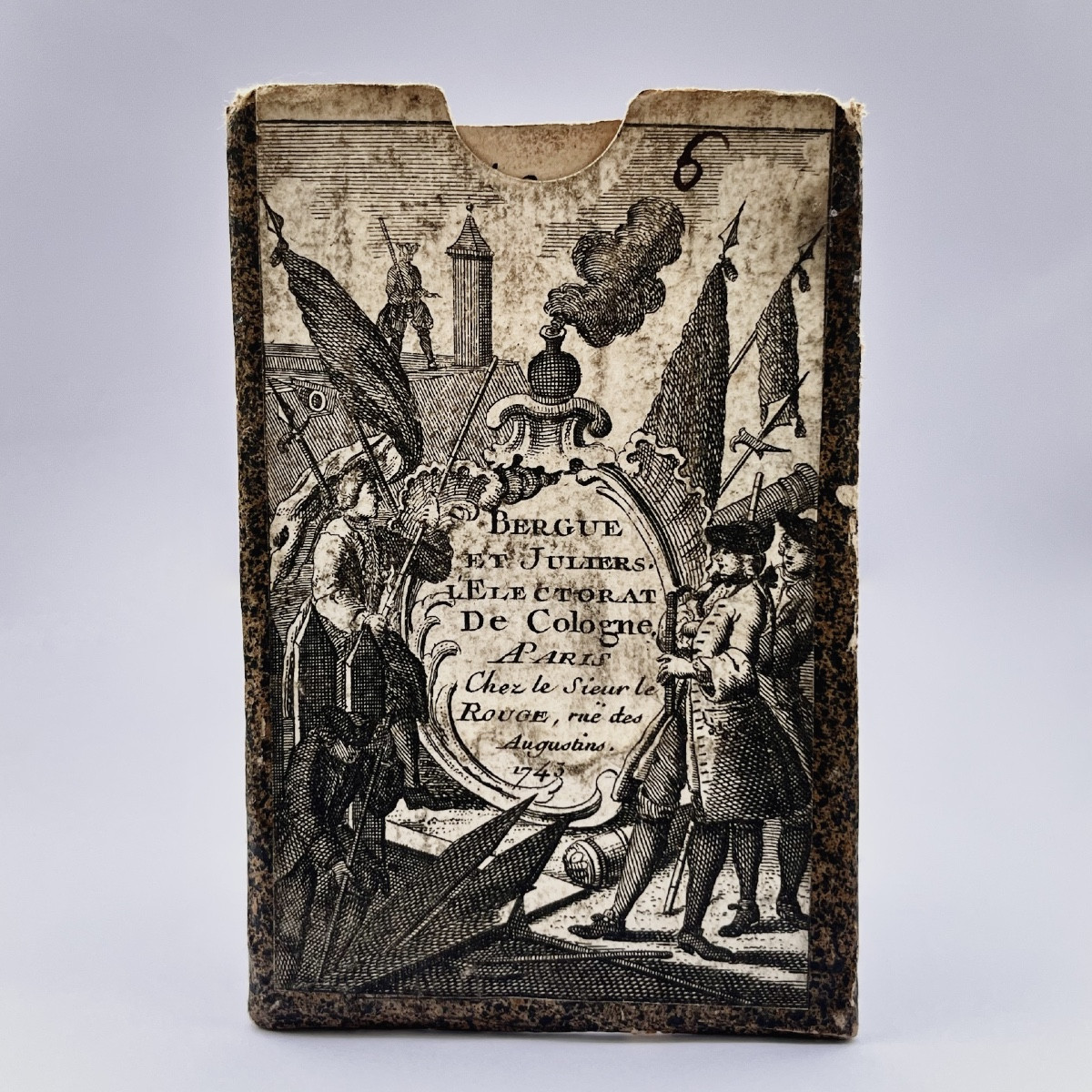 Portable Map From 1743 "the Electorate Of Cologne" In Its Case, 18th Century, Germany, 18th Century