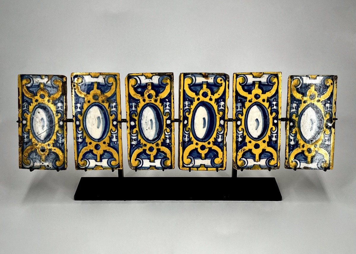 Six Talavera Faience Tiles, 16th-17th Century, High Period, Spain, 16th-17th Century-photo-3