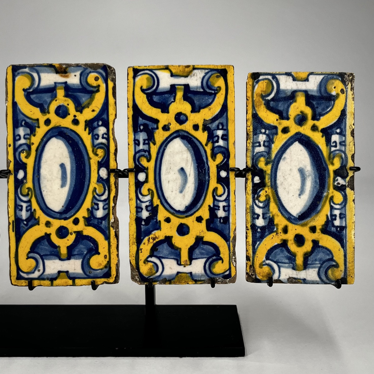 Six Talavera Faience Tiles, 16th-17th Century, High Period, Spain, 16th-17th Century