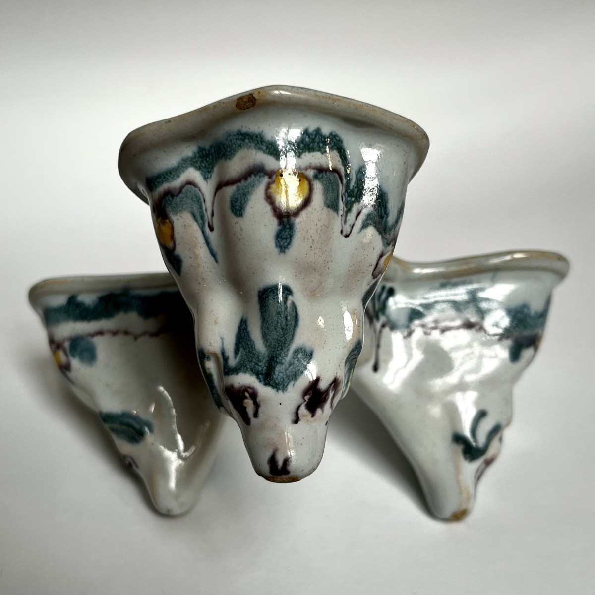 Boîte à épices tripode en faïence du XIXe siècle à décor d'animaux 19e-photo-6