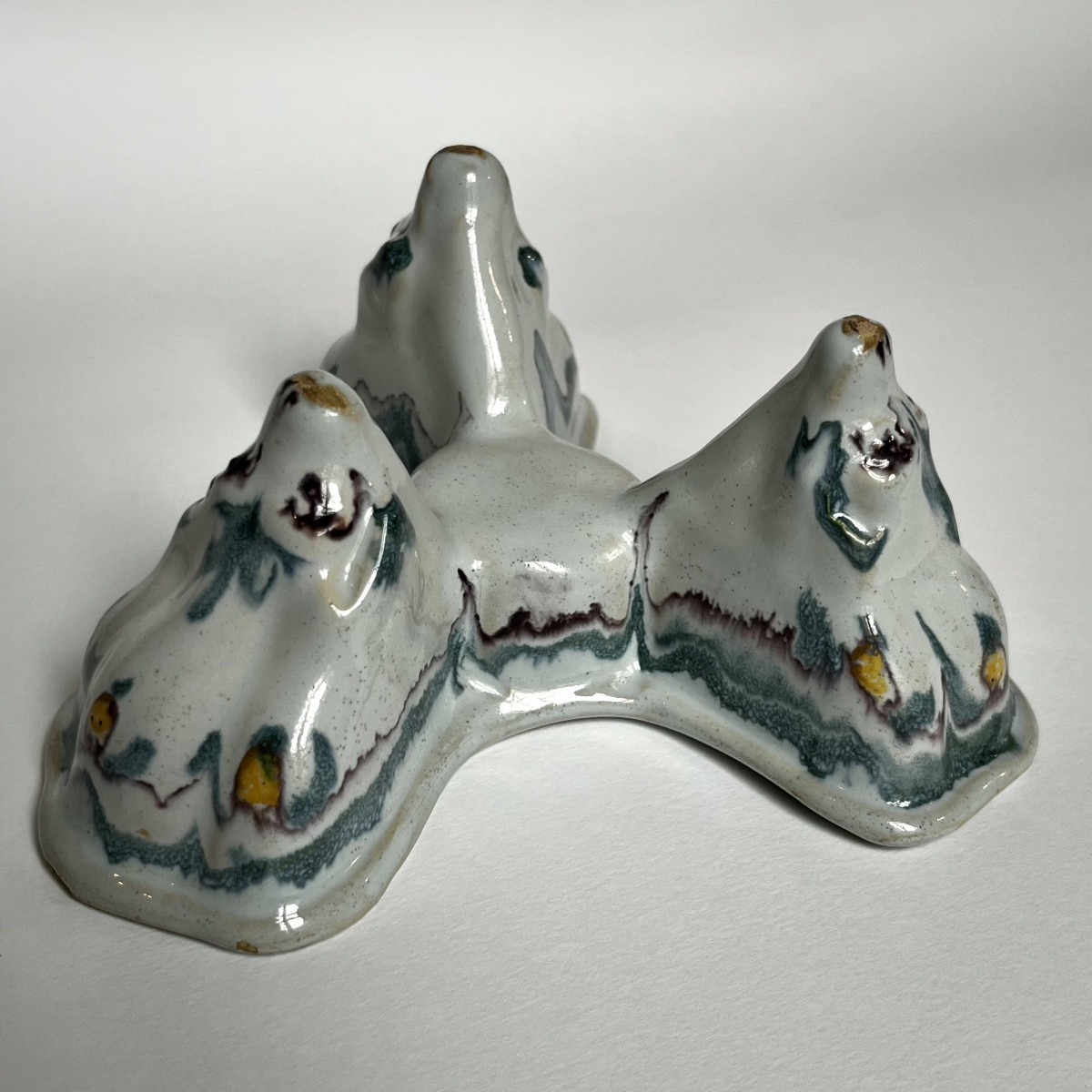 Boîte à épices tripode en faïence du XIXe siècle à décor d'animaux 19e-photo-7