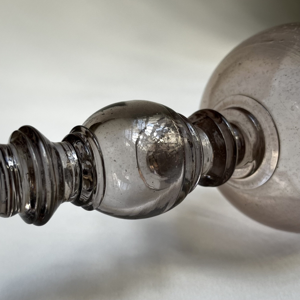 Grand calice en verre soufflé XVIIIe siècle - Manufacture royale de la Margeride ? 18e-photo-3