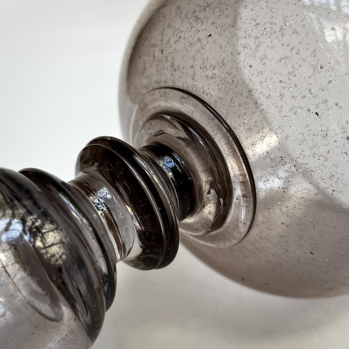 Grand calice en verre soufflé XVIIIe siècle - Manufacture royale de la Margeride ? 18e-photo-7