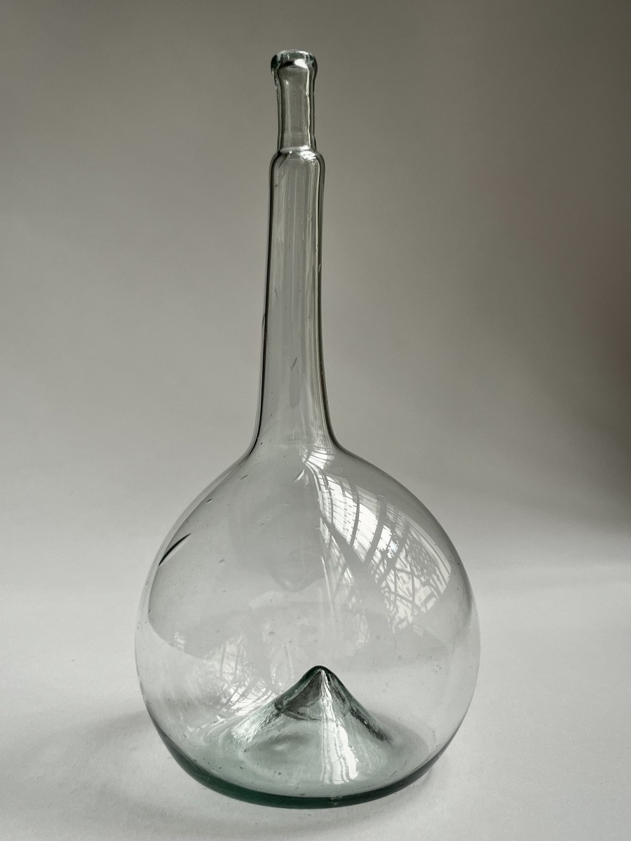 Flacon de pharmacie (?) en verre de fougère XVIIIe siècle verre soufflé 18e-photo-3