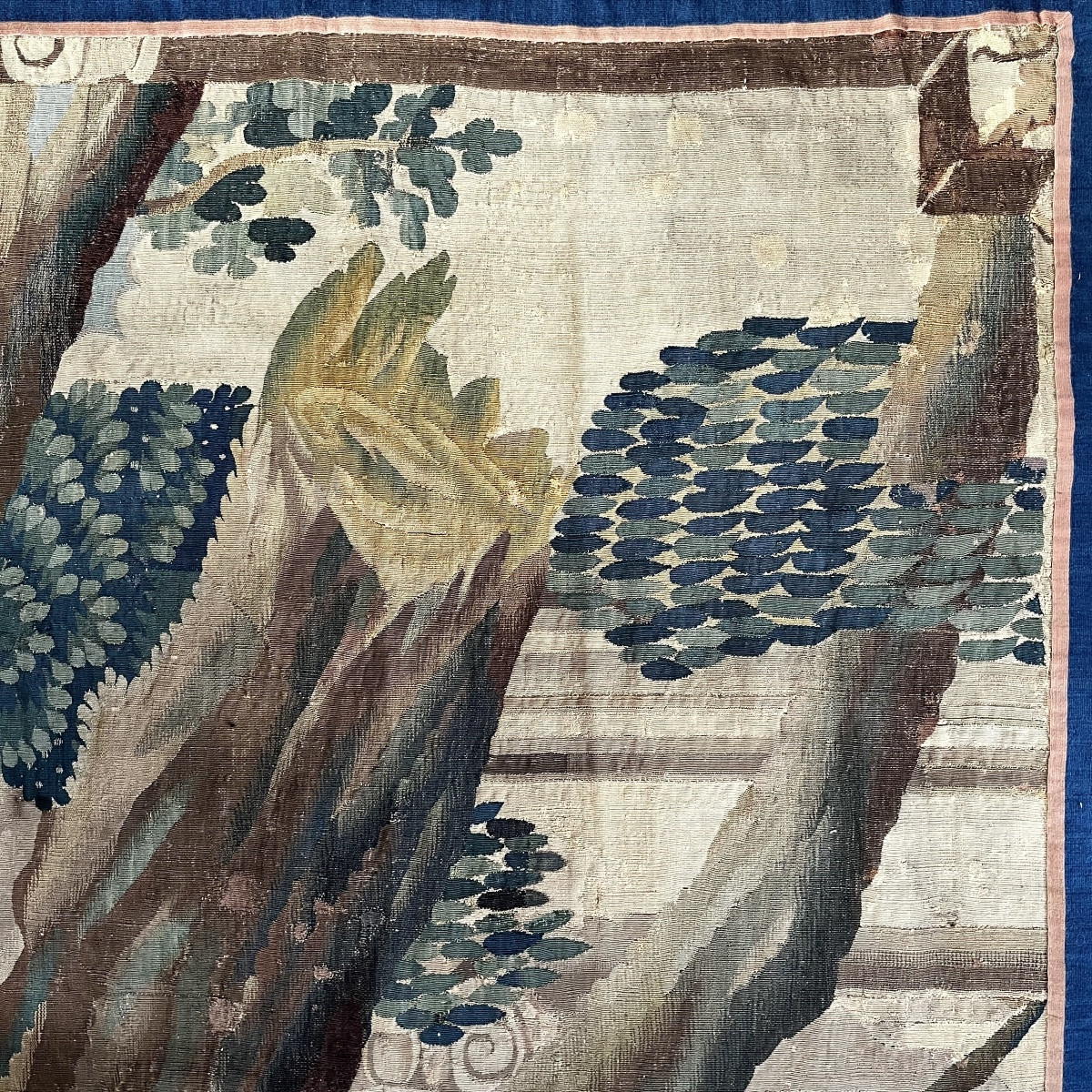 La diseuse de bonne aventure, fragment de tapisserie Flandres fin XVIIe début XVIIIe 17e 18e-photo-4