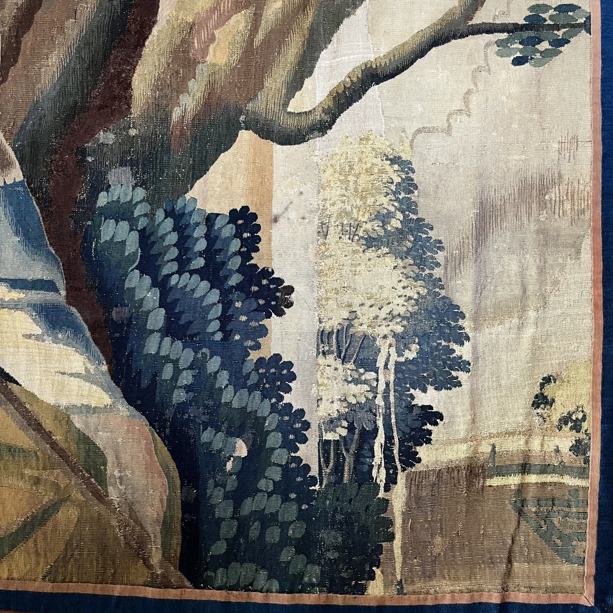 La diseuse de bonne aventure, fragment de tapisserie Flandres fin XVIIe début XVIIIe 17e 18e-photo-2