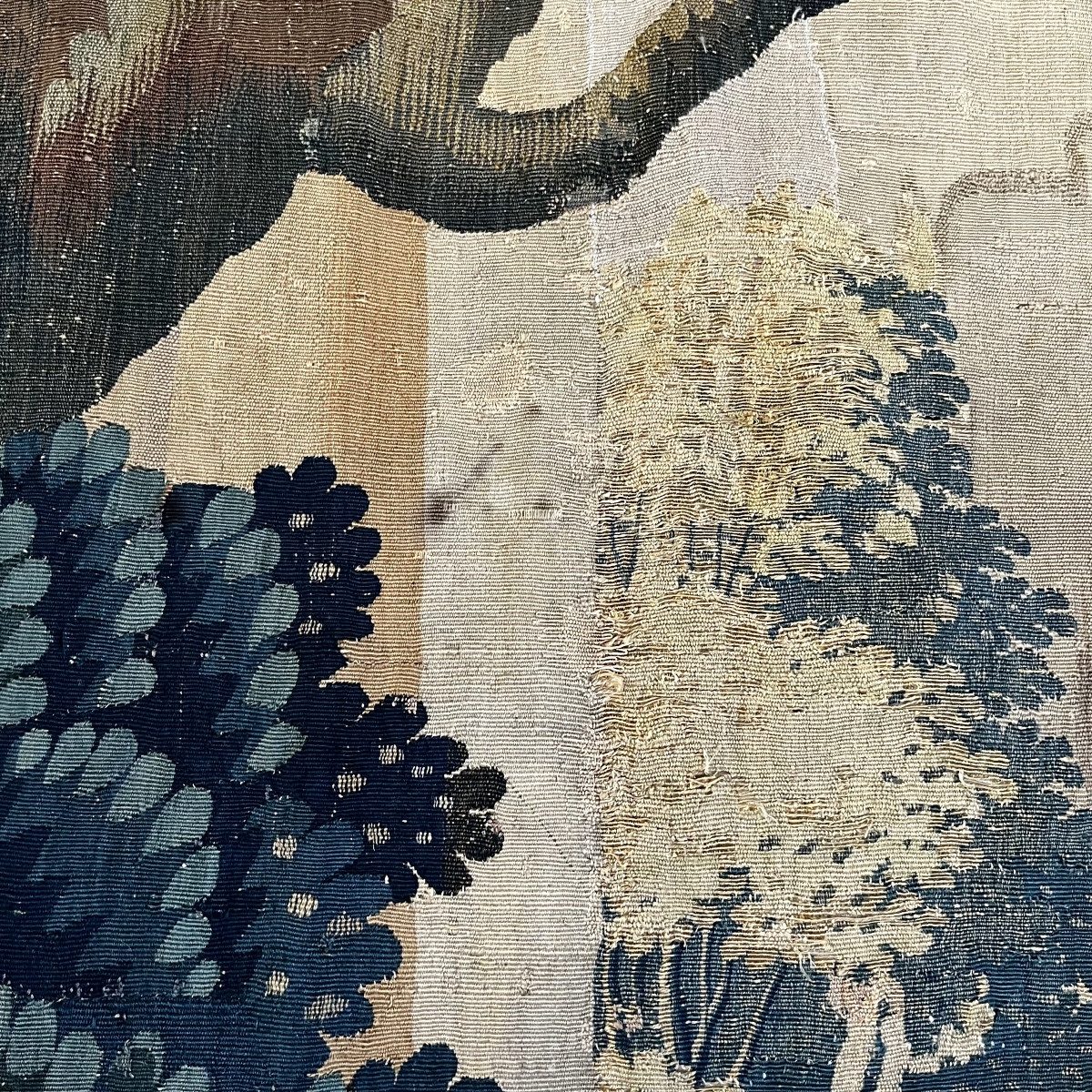 La diseuse de bonne aventure, fragment de tapisserie Flandres fin XVIIe début XVIIIe 17e 18e-photo-5