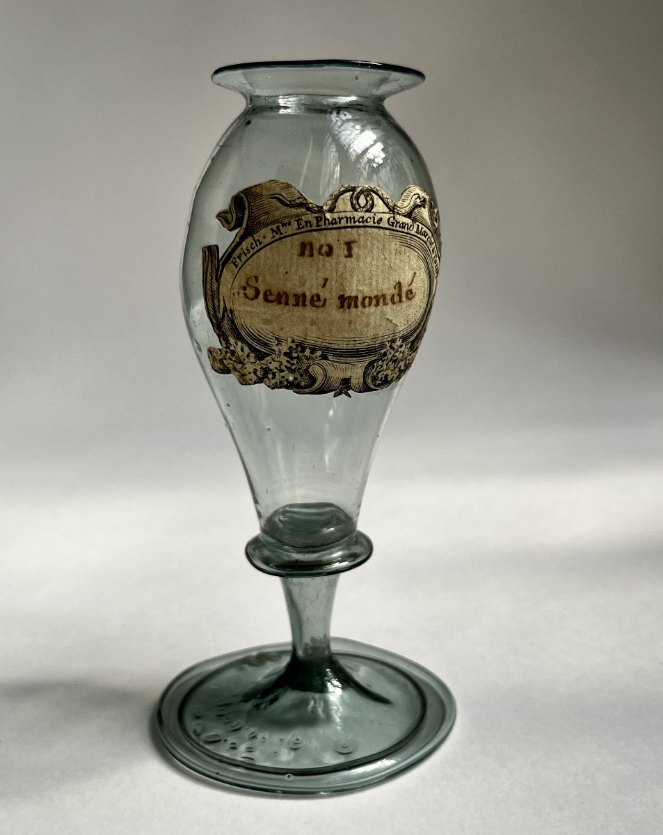Pilulier en verre soufflé teinté XVIIe - XVIIIe siècle Montagne noire ? 17e 18e-photo-7