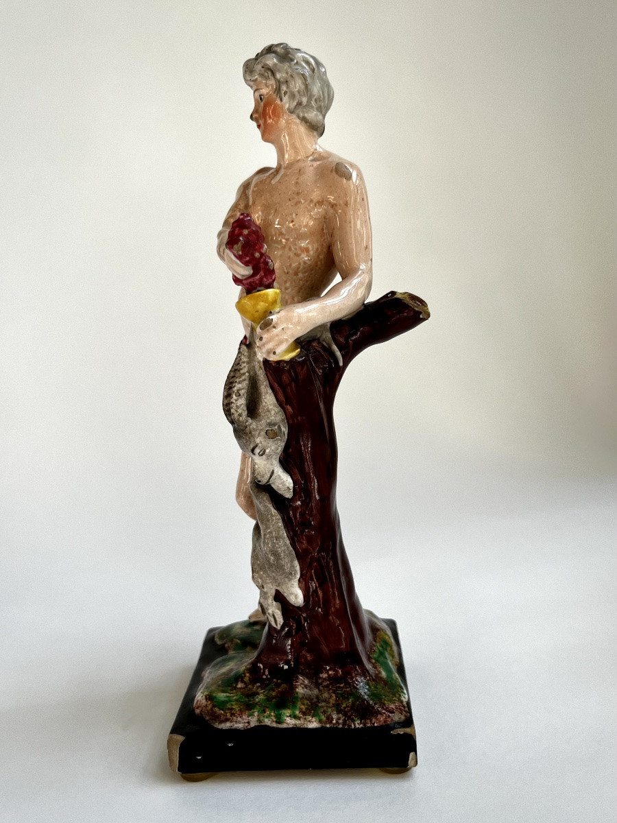 Allégorie de l'automne, statuette en faïence de Saint Clément fin XVIIIe - début XIXe siècle-photo-1