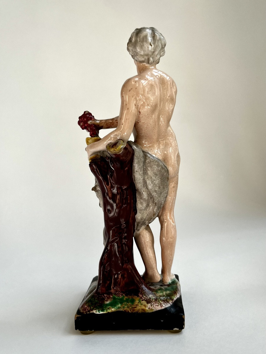 Allégorie de l'automne, statuette en faïence de Saint Clément fin XVIIIe - début XIXe siècle-photo-2